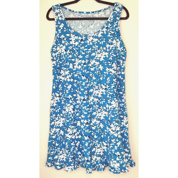 Draper James Nightie Blue Shadow Floral Ruffle Pajama Dress Ruffle Small‎ Medium - Picture 4 of 9